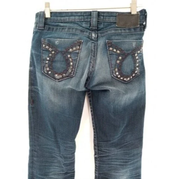 Women's Big Star Liv Low Rise Boot Cut Dark Wash Jeans Size 26L - Picture 9 of 10